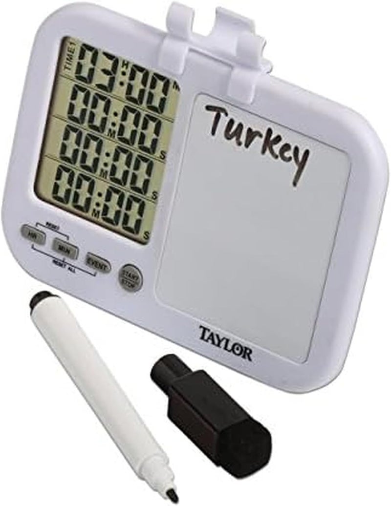 Taylor 5849 Four-Event Digital Timer with Whiteboard for School, Learning, Projects, and Kitchen Tasks - Image 1